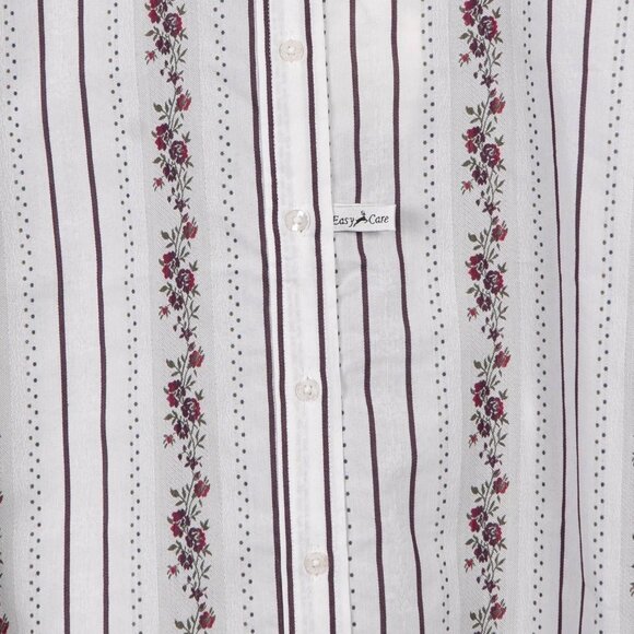 White Stag VTG Button Up Shirt XL 16 18 Womens NEW Striped Floral Easy Care - Picture 4 of 7